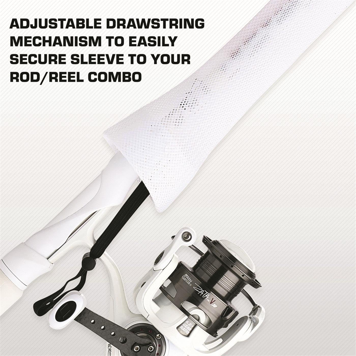 Abu Garcia® Premium Fishing Rod Sleeve, 67 in., Lightweight and Extremely Durable Woven Nylon PET Fishing Rod Cover, Reinforced Tip, Easy-Close Drawstring
