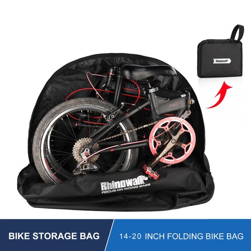 SUNELFFY Folding Bike Bag for 14-20inch Bicycle Carry Bike Bag for Brompton Travel Case Bike Transport Bag for Car Train Air Travel Portable, Black