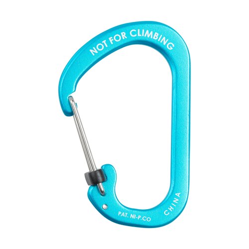 Nite Ize Aluminum SlideLock Carabiner - Daily Use & Lightweight Carabiner - Compact Aluminum Carabiner with Lock - Versatile Rectangular Carabiner - Size 4, Blue (4 Pack)