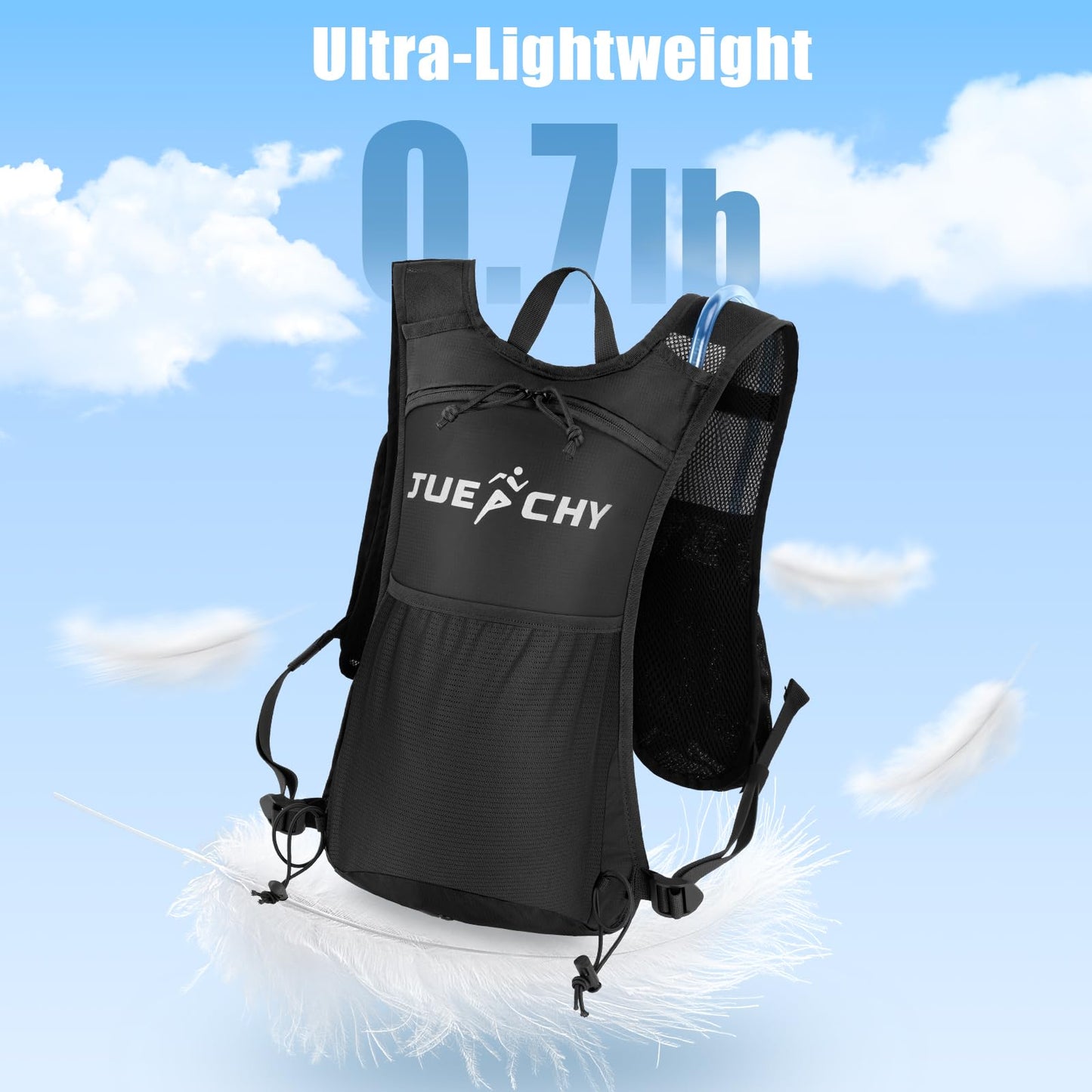 Jueachy Running Vest Lightweight for Men: Hydration Backpack with 2L Water Bladder - Waterproof Phone Pouch for Hiking