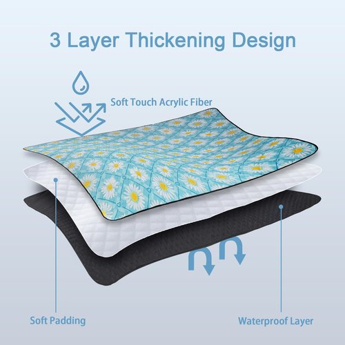 Picnic Blanket Extra Large(79" x 82"), 3-Layer Thickening Camping Blanket, Machine Washable Outdoor Blanket, Wear-Resistant, Soft and Comfortable, Sandproof Beach Mat for Beach, Park, Lawn(Flower)