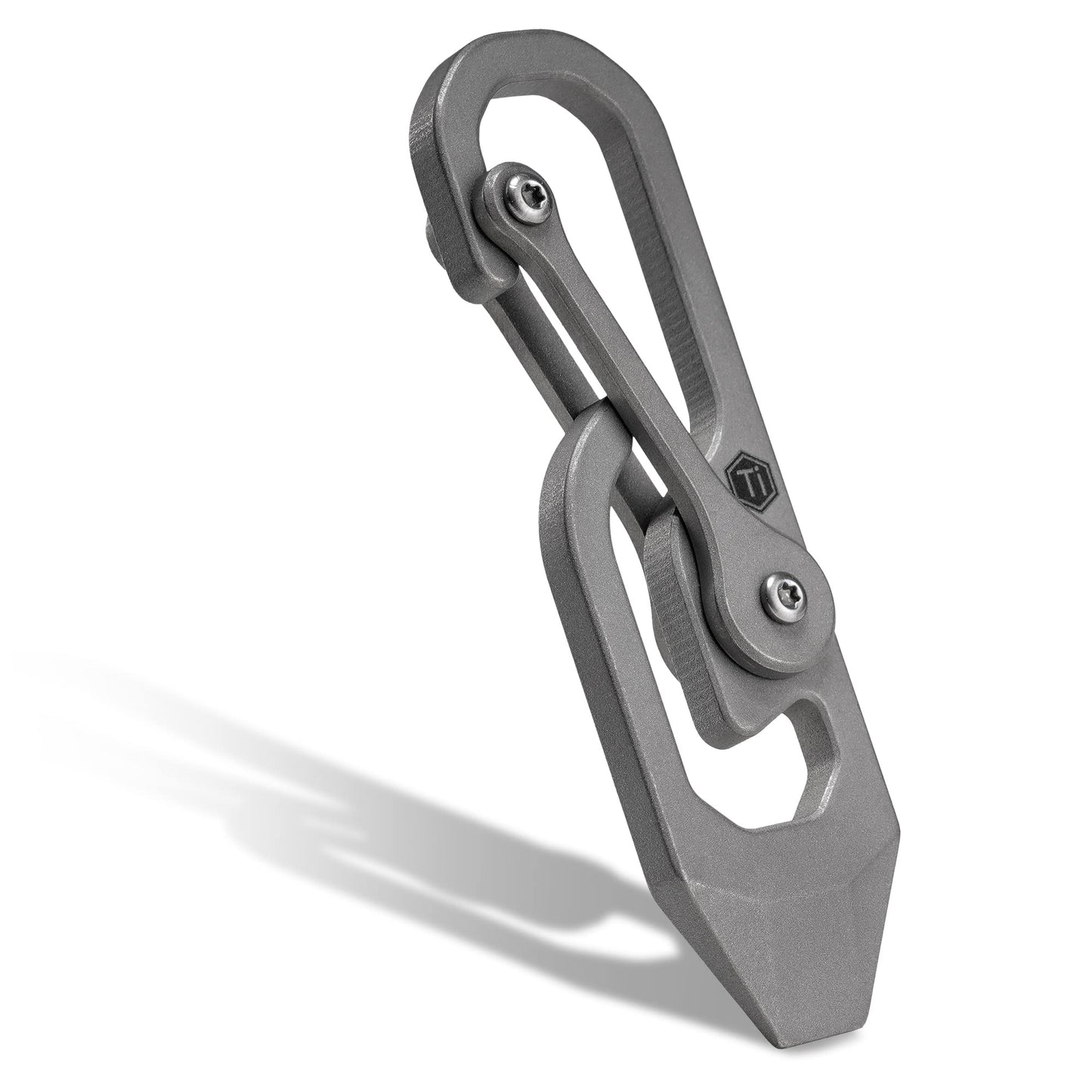 KeyUnity KU04 Titanium Carabiner Keychain Tool, Quick Release Carabiner with Pry Bar Function for Everyday Carry