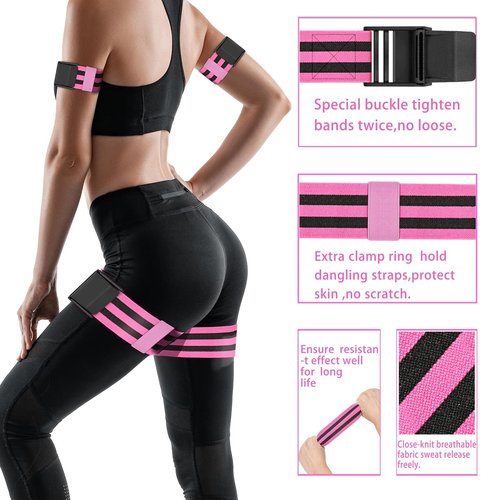 AITINIA Booty Bands, Booty Bands for Working Out,Blood Flow Restriction Bands,Adjustable BFR Training Bands,Best Fabric Resistance Bands for Exercising Your Butt, Squat, Thigh, Fitness (Pink)