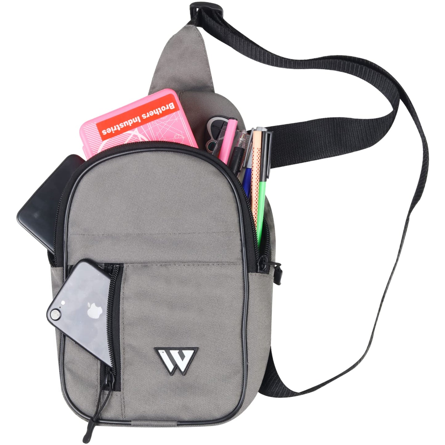WFX Sling Bag for Women Travel Bag Hiking Backpack for Men Crossbody Bag One Strap Lightweight Shoulder Small Rucksack (Grey)