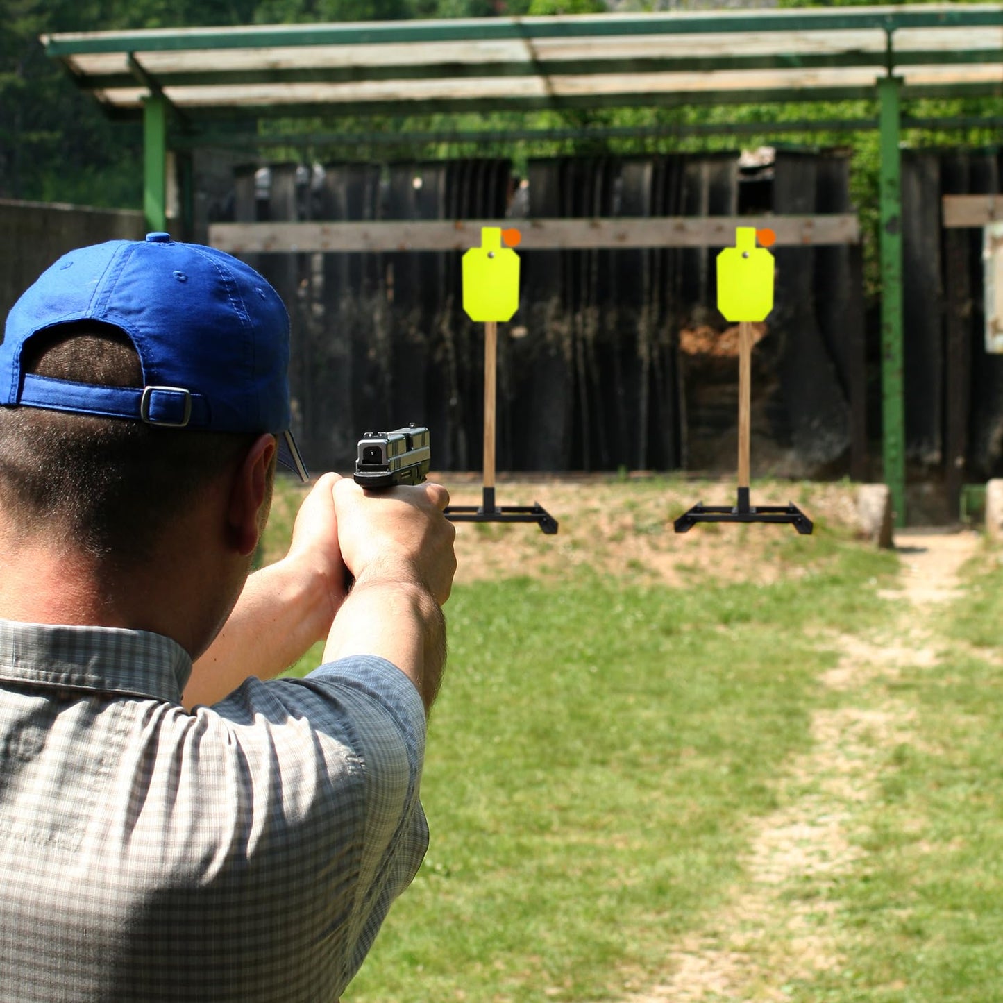 1 Pcs 2"x4" Shooting Target Stand for Outdoors, Target Stand Kit with Double T-Shaped Base