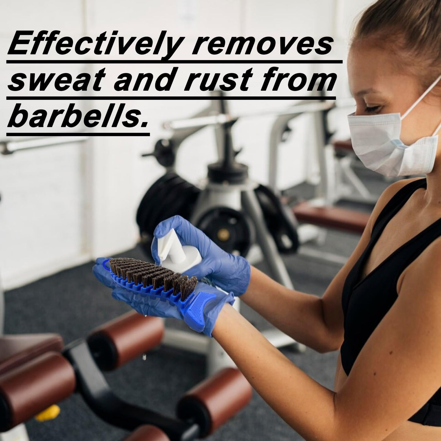 2Pack Barbell Brush Barbell Cleaning, Nylon Brushs for Cleaning Weighted Bars, Cleaning Supplies Stiff Brush for Strength Training Bars, Barbell, Dumbbells, Weight Trays