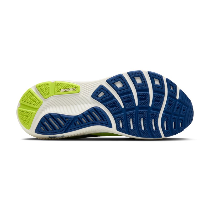 Brooks Men’s Ghost 17 Neutral Running Shoe - Acid Lime/Navy/White - 12 Medium