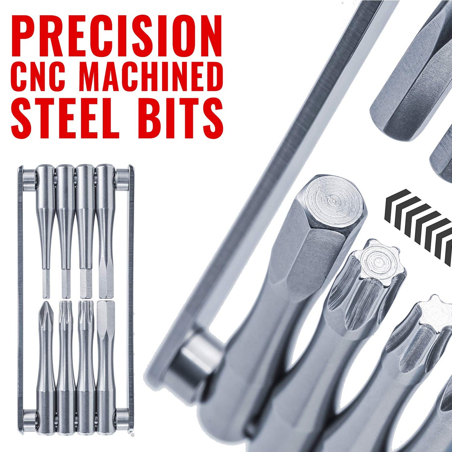 PRO BIKE TOOL Bicycle Multitool - Reliable, Compact and Lightweight Repair Kit for Road and Mountain Bikes - Strong Full Stainless Steel, No Rust, Long Leverage multi-functional Tools, Includes Bag