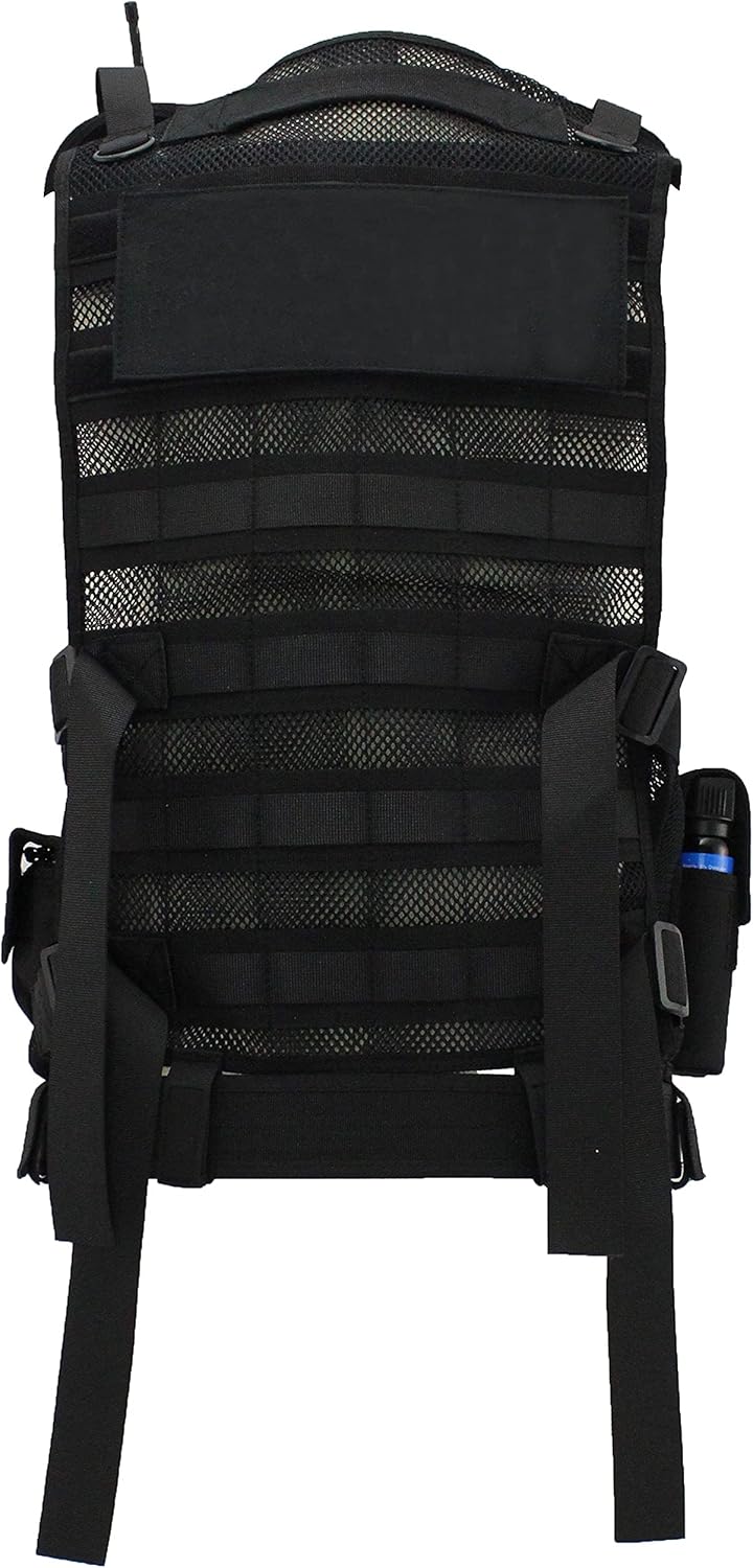 First Class Tactical Vests with Security ID Gold,Tactical Vest Outdoor, Breathable Training AirSoft Subcompact Black Vest