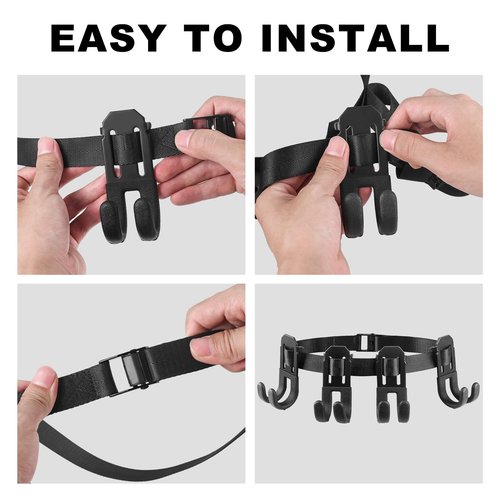 FUNANASUN Treestand Strap Hangers for Hunting Gear, Tree Saddle, Tree Stand Accessories, Bow Hanger, Archery Bow Hunting Gear with 3 Metal Gear Hooks