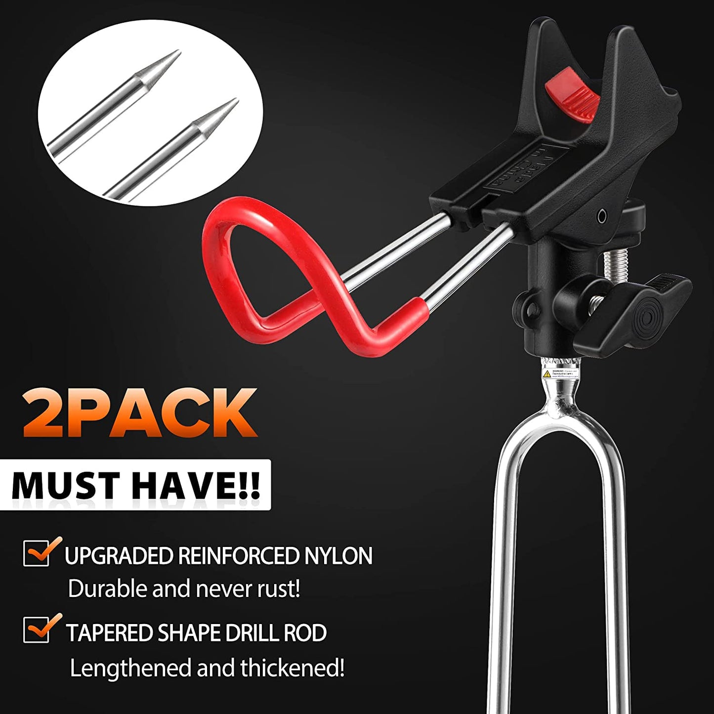 PLUSINNO Fishing Rod Holders - Bank, Beach, 360 Adjustable Fishing Pole Stand, Gift for Men