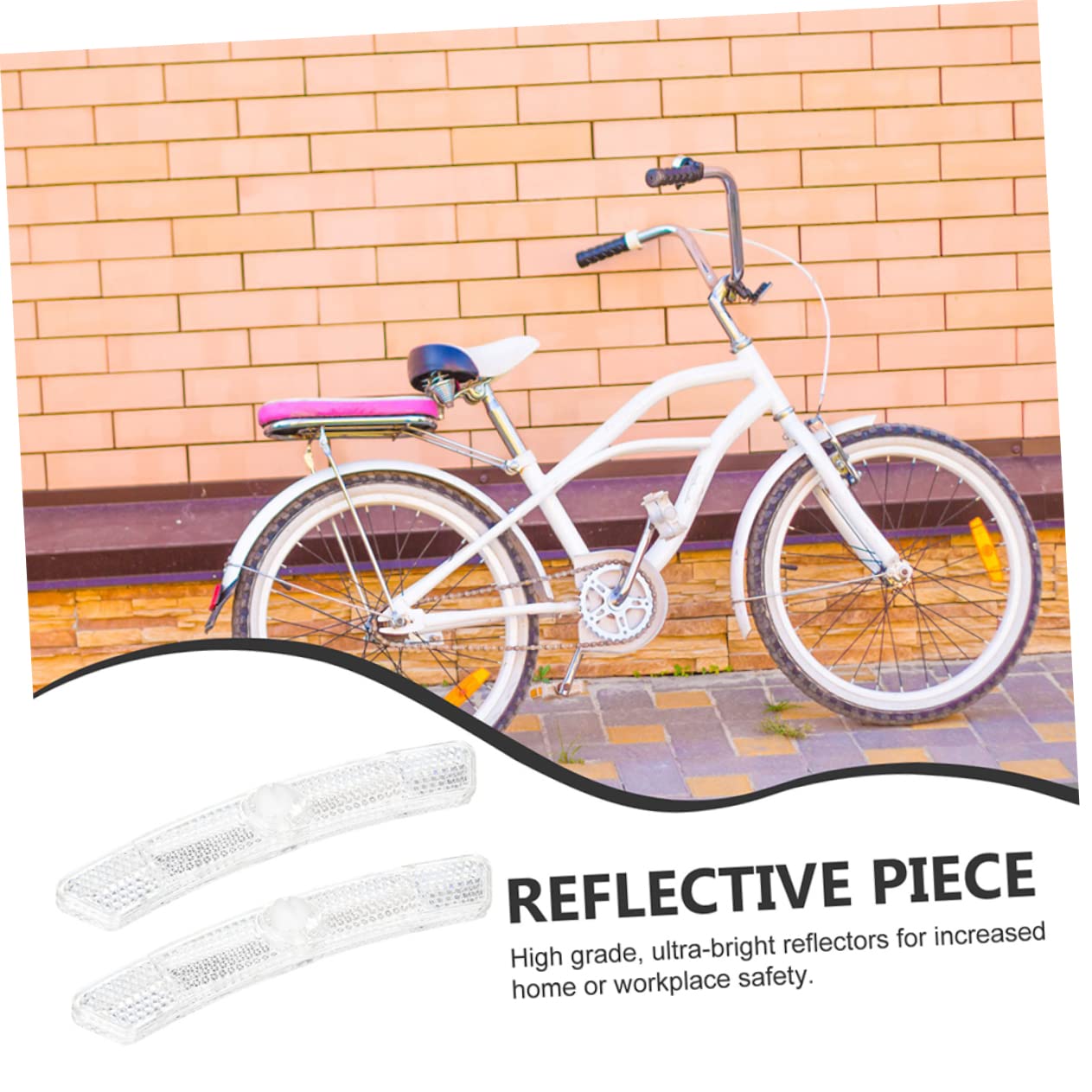 Kisangel 10pcs Bike Wheel Reflectors Night Safety Plastic Bicycle Reflectors White Bike Tire Decor for Night Riding Accessories
