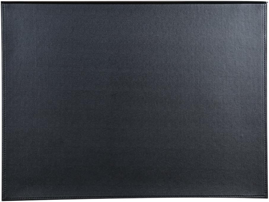 KINGFOM Ultra-Smooth PU Leather Desk Pad & Mat Office Desk Drawing & Writing Board A3/ A4 File Paper Clip Table Protector Mat on Top Large 24''x18'' (Black)