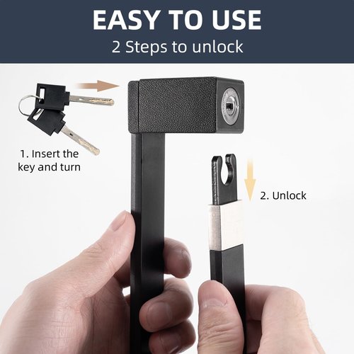 ROCKBROS Folding Bike Lock, Bicycle Lock Heavy Duty Anti Theft, Bike Locks with Mounting Bracket, Durable Alloy Scooter Lock,67 cm/26 inches