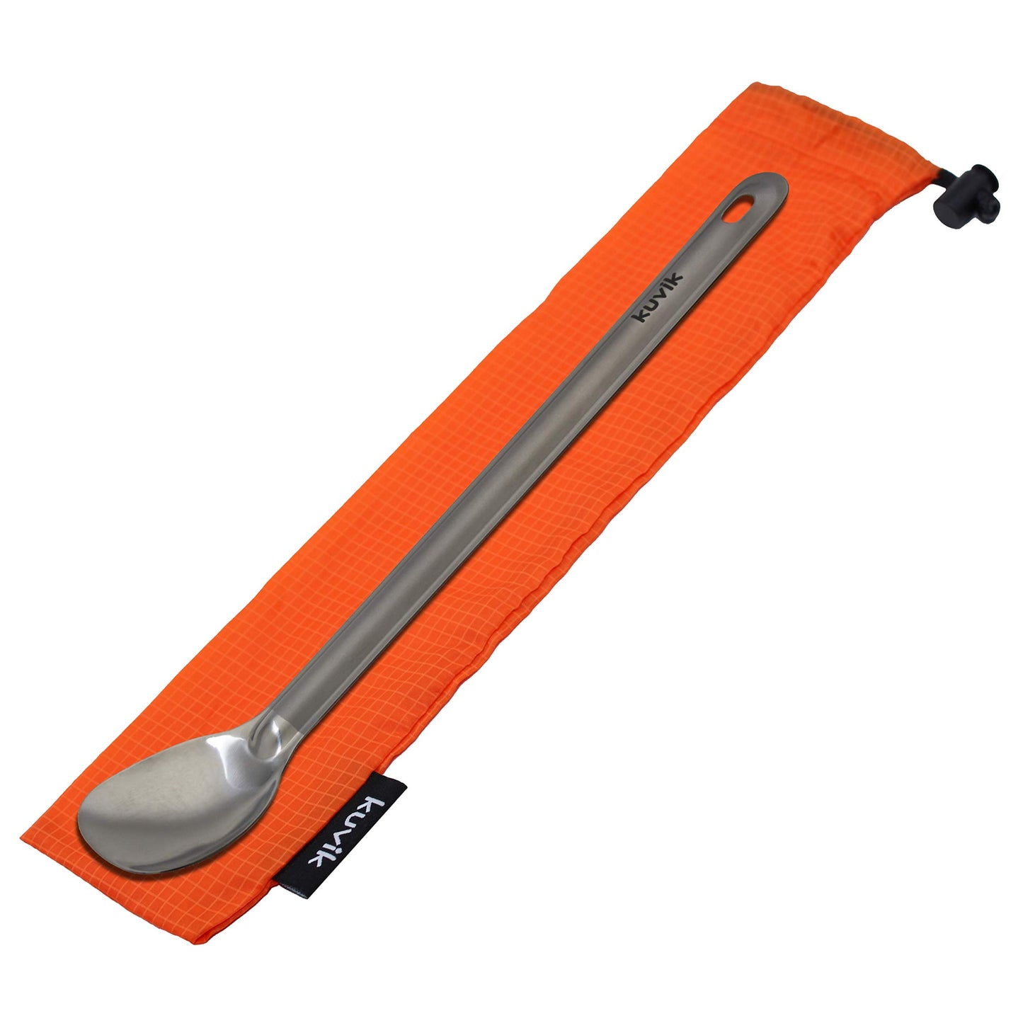 Kuvik Titanium Long Handle Spoon & 750ml (25.4 oz) Titanium Pot Bundle