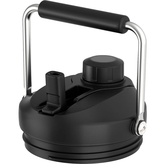 Jmoe USA Improved Jug Lid for Yeti Half Gallon and One Gallon Rambler Jugs | 2 in 1 Replacement Lid | Large Chug Spout and Leakproof Flip Straw | BPA Free Plastic | Includes 4 Straws