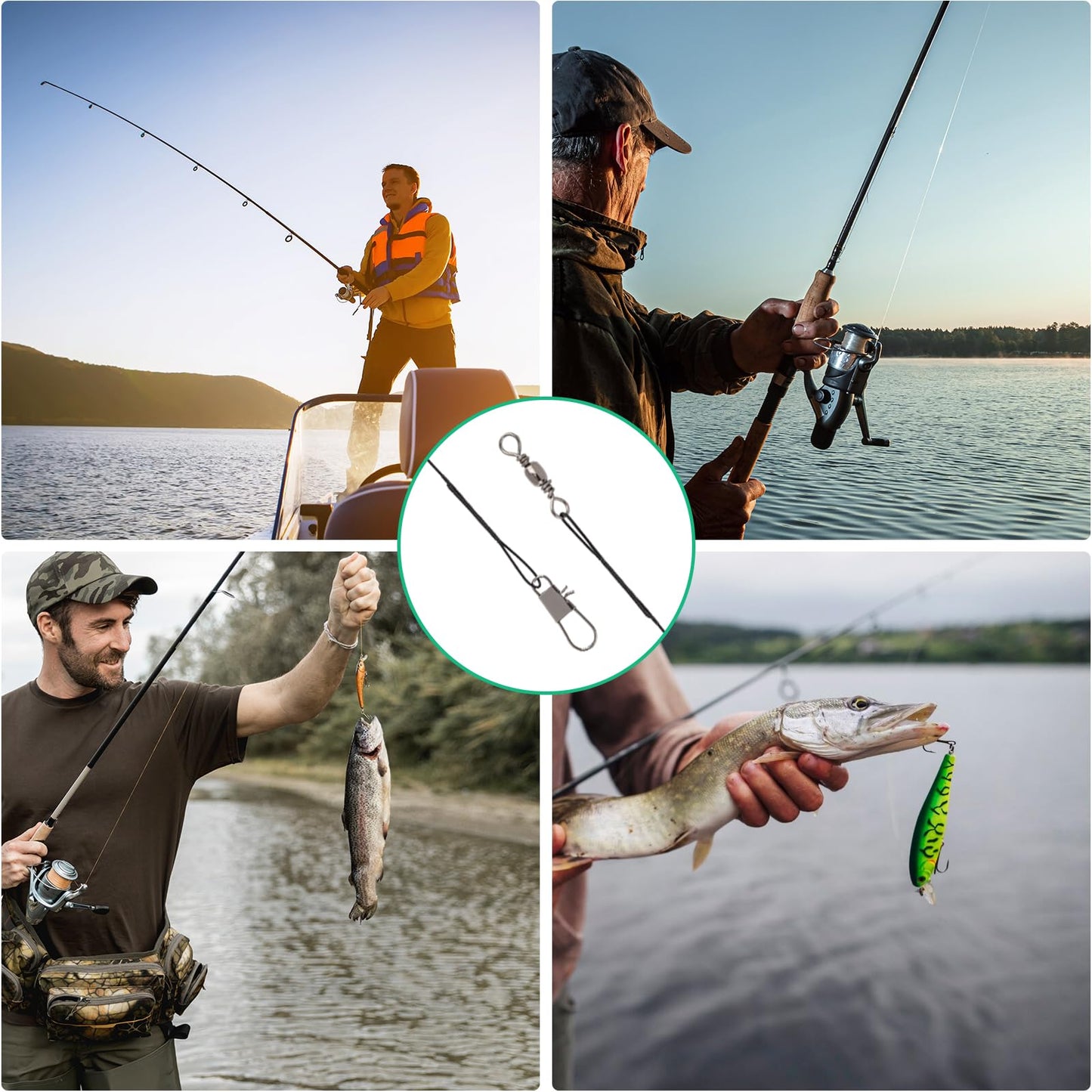 Fishing Leaders, 40 Pcs Upgrade Stainless Steel Leader High-Strength Fishing Line Leader Wire Leaders for Fishing Saltwater Fishing Wire Leader Fishing Hooks for Lures Bait Rig Or Hooks Fishing Gift