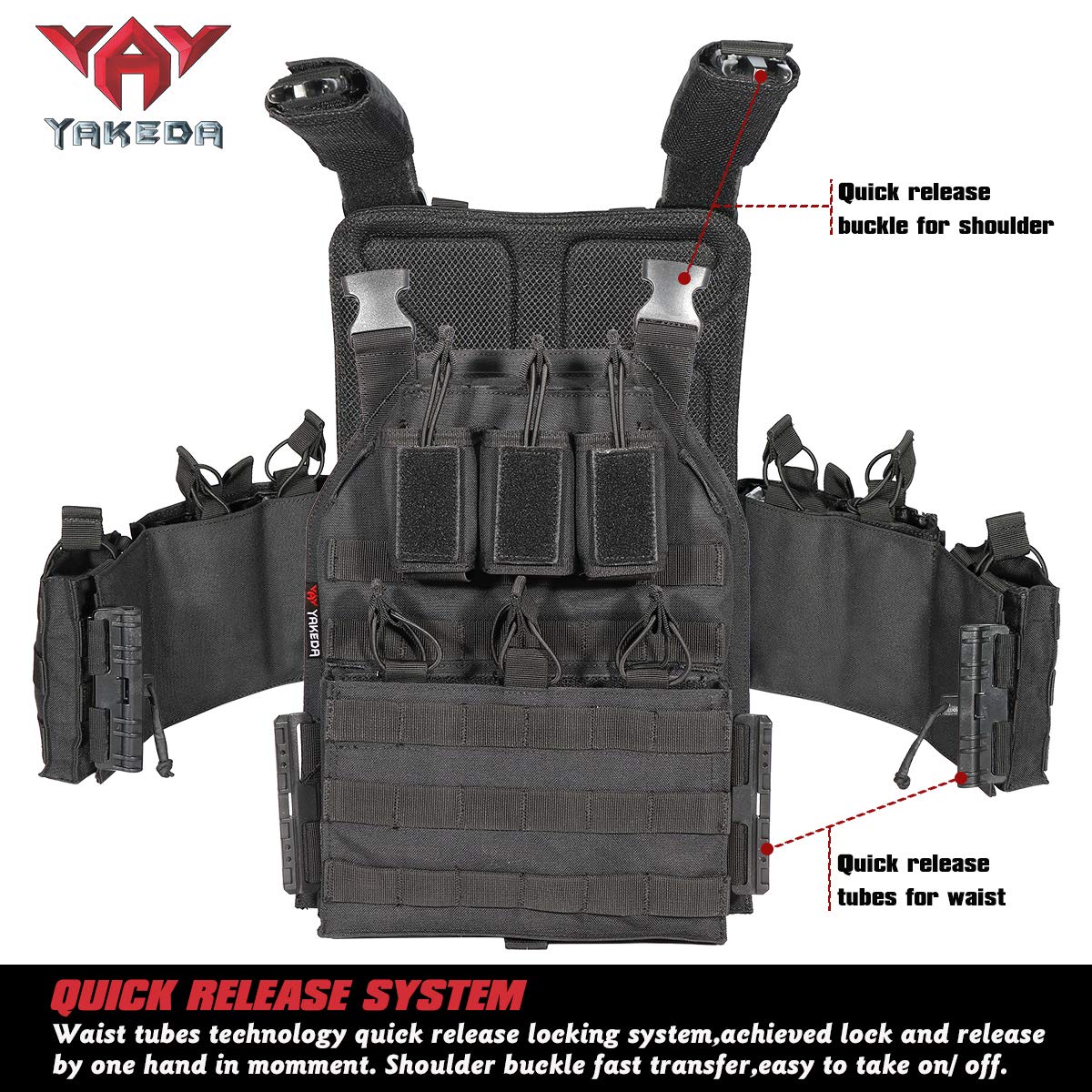 vAv YAKEDA Camo Tactical Outdoor Carrier Vest (Black)