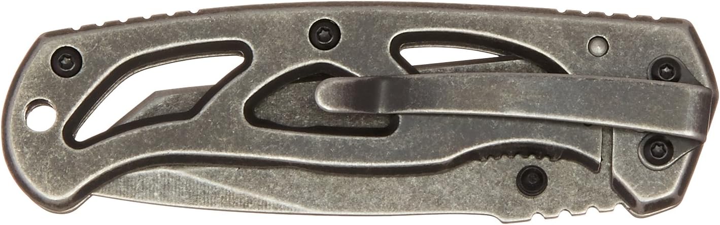 Smith & Wesson ExtremeOps CK404 6.23in High Carbon S.S. Folding Knife with 2.65in Tanto Blade and Stainless Handle for Outdoor, Tactical, Survival and EDC
