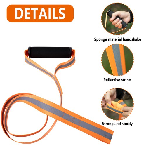 Adnee 4 Pack Deer Drag and Harness - 4.9ft Deer Drags Rope for Hunting Gear- Reflective Deer Safety Hunting Accessories with Comfort Grip Handle for Man