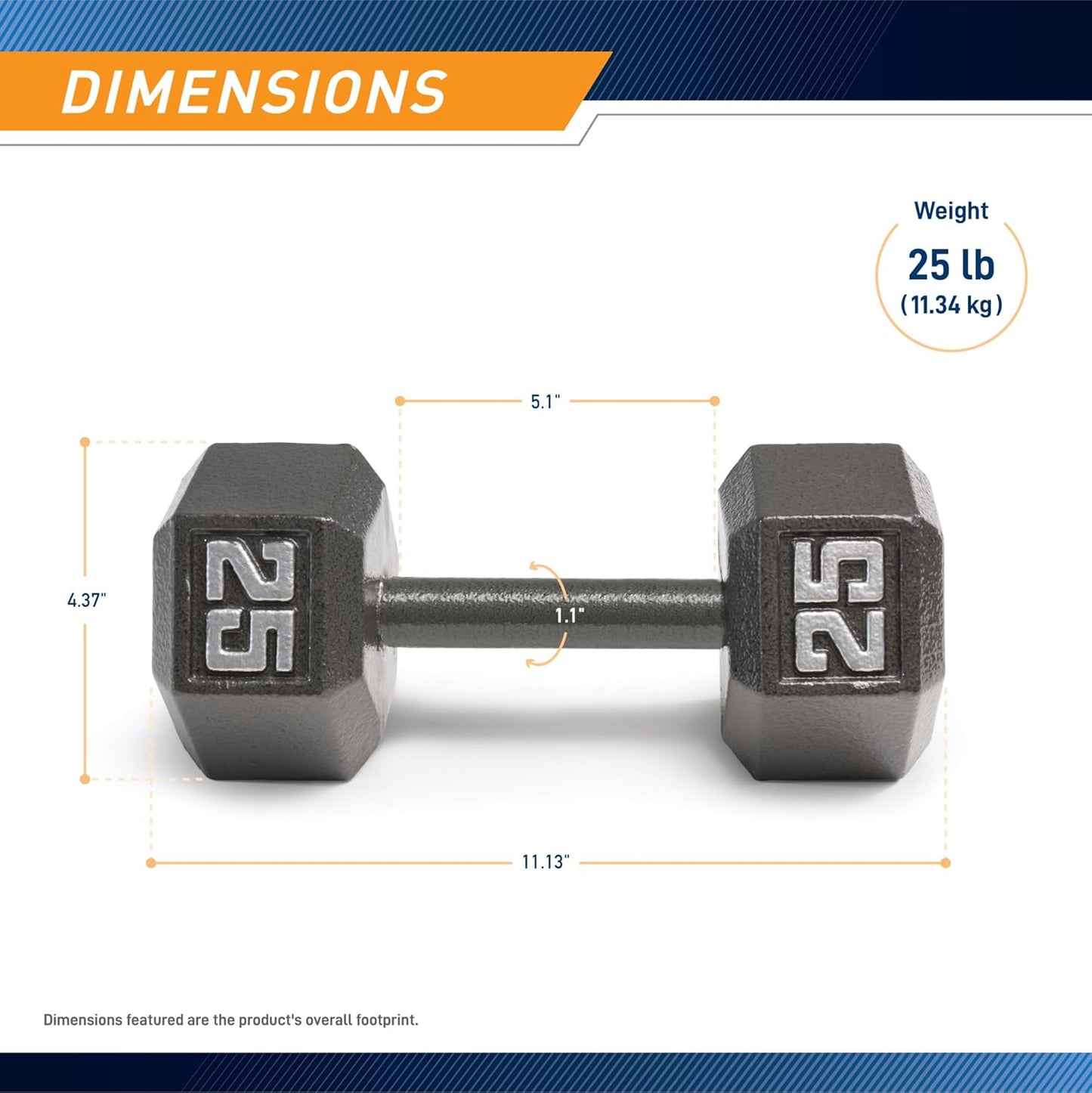 Marcy Cast Iron Hex Dumbbells Collection - Available size from 3-lb to 100-lb, SOLD INDIVIDUALLY
