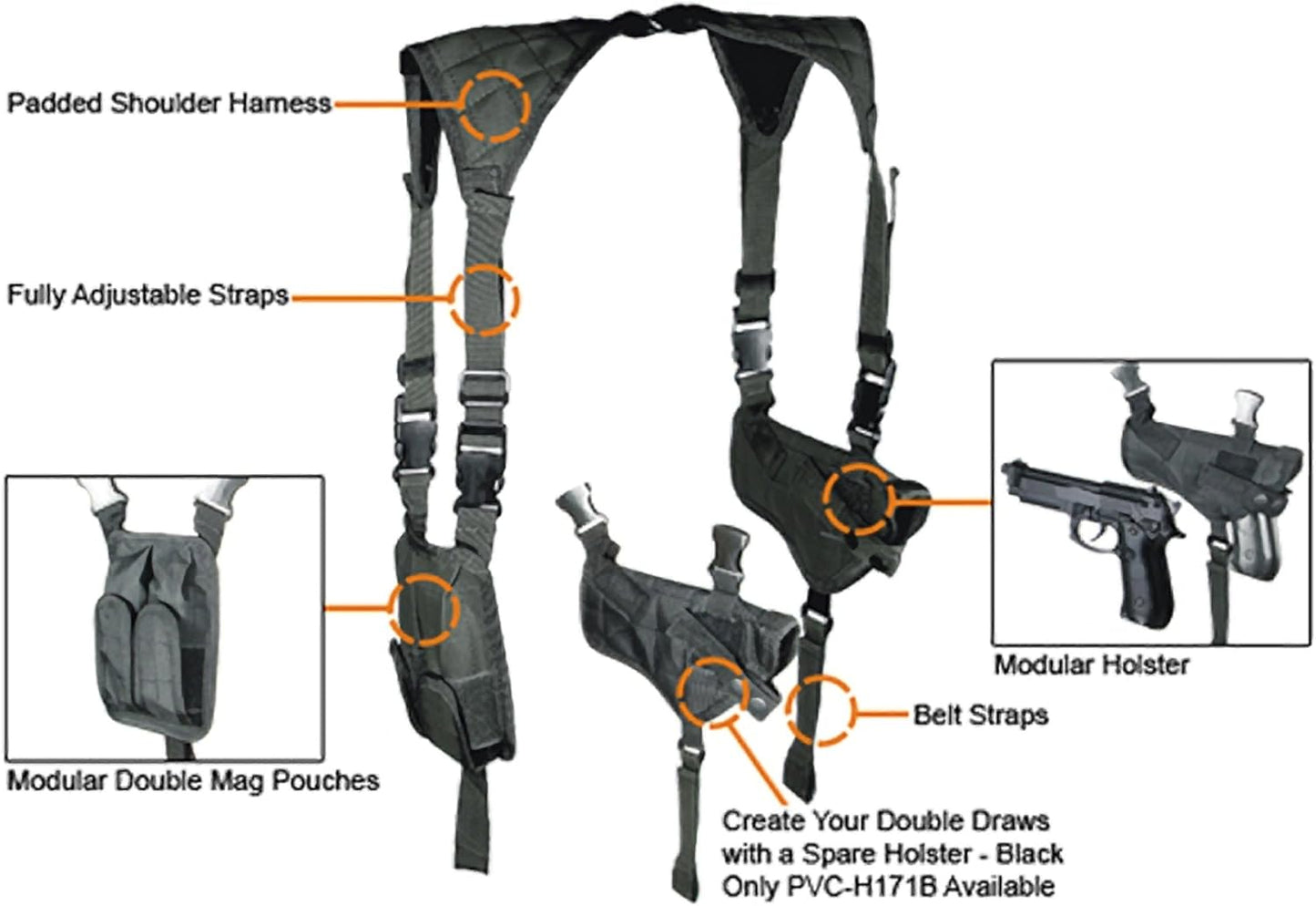 UTG Deluxe Universal Horizontal Shoulder Holster