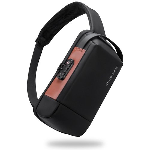 Kingsons Crossbody Bag Sling Backpack - Mini Travel Sling Man Bag with Charging Port, Small Chest Shoulder Side Backpack for Traveling, Leisure, Commuting,Fit for 9.7" ipad