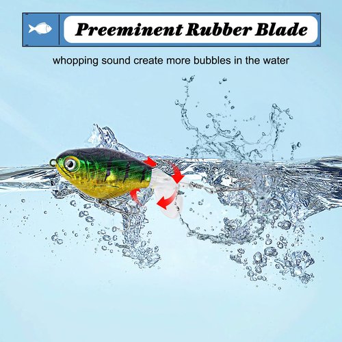 SMMYMGF Topwater Fishing Lures with Rotating Tail, Freshwater and Saltwater Hard baits kit for Bass Catfish Pike Perch etc.