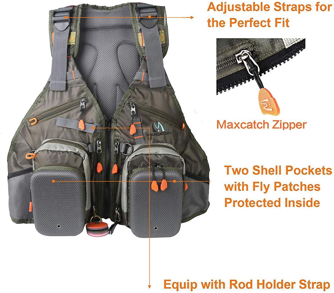 M MAXIMUMCATCH Maxcatch Fly Fishing Vest Pack for Men and Women Adjustable Outdoor Fishing (Vest/Sling Pack/Backpack)