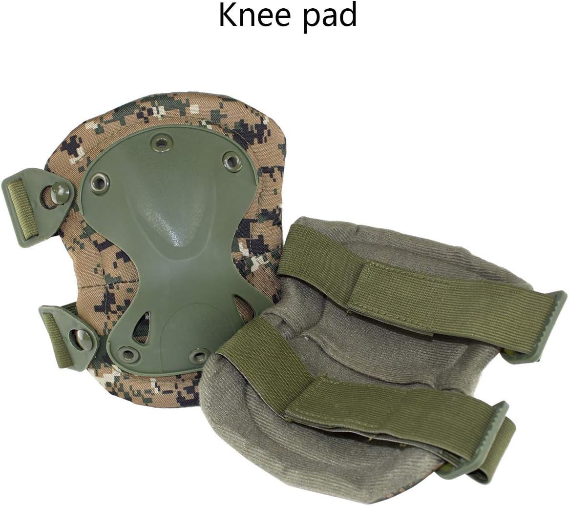 AOUTACC Tactical Combat Knee & Elbow Protective Pads Set for Outdoor CS Paintball Game Cycling Safety Skateboarding Gear Skates Knee Protection Guard Pads