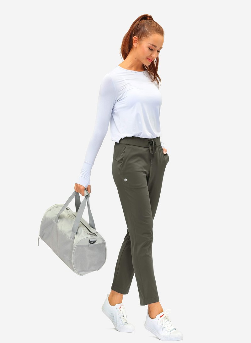 G Gradual Women's Pants with Deep Pockets 7/8 Stretch Sweatpants for Women Athletic, Golf, Lounge, Work (Olive Green, 3X-Large)