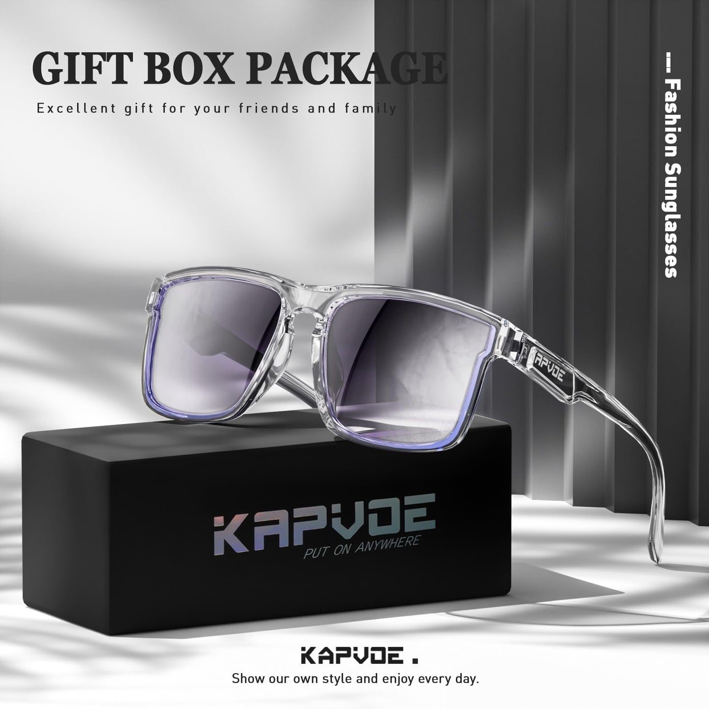 KAPVOE Polarized Sunglasses Men Women UV400 Protection Sport Glasses Driving Fishing Cycling Beach Golf Running - K116
