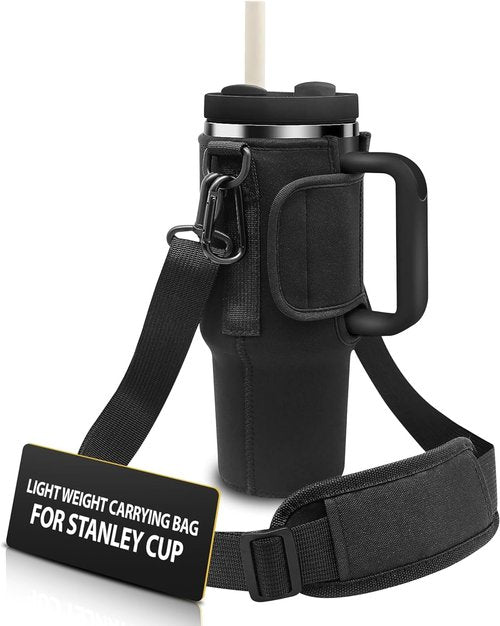 Crossbody Carrier Bag with Phone Pocket for Stanley 40 oz Tumbler with Handle & Simple Modern 40oz Tumbler - Water Bottle Sling Sleeve Holder for Stanley Cup Accessories with Adjustable Shoulder