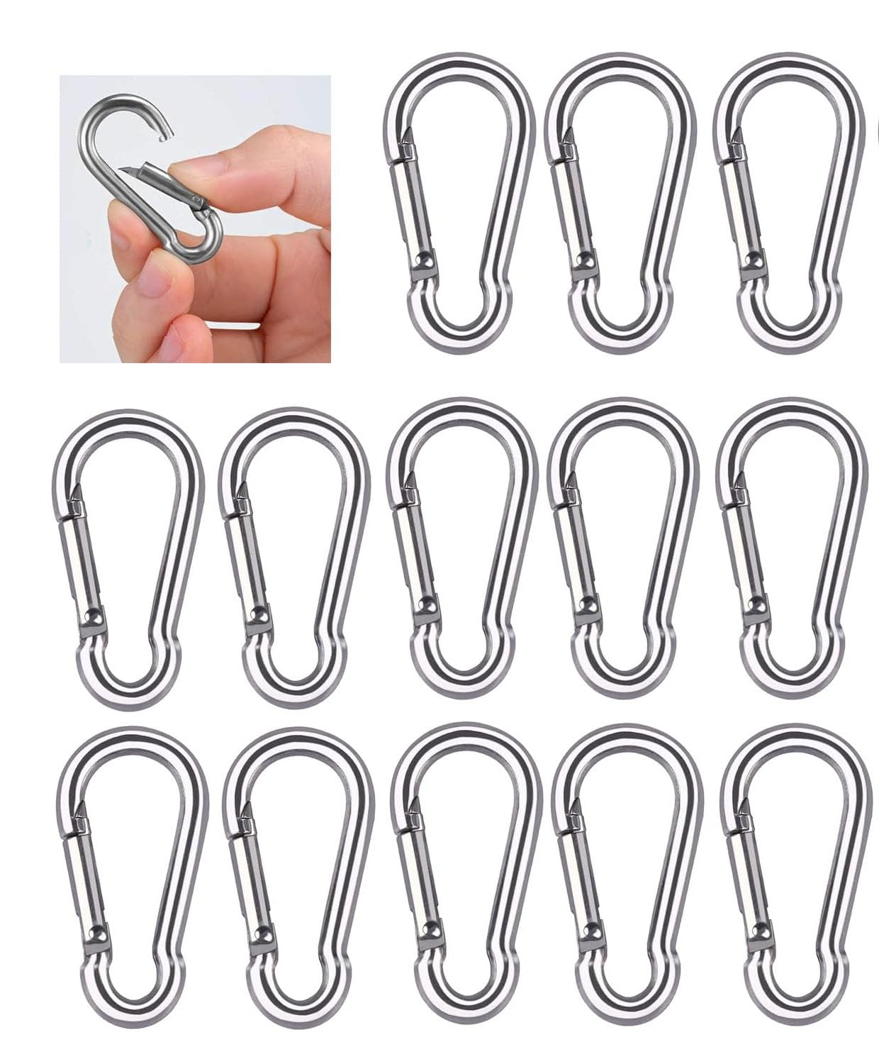 20pcs Small Carabiner Ciip, 1.57inch Mini Carabiners Clips, M4 Spring Snap Hook Heavy Duty, Locking Carribenares for Climbing Hiking Camping Fishing (M4-1.57inch)