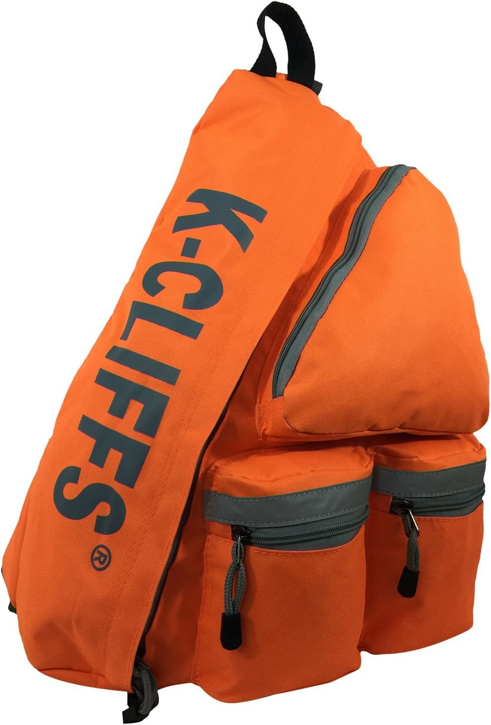 K-Cliffs Heavy Duty Sling Backpack Water-Resistant Laptop Bookbag Body Bag Bright Color Safety Reflective Stipe