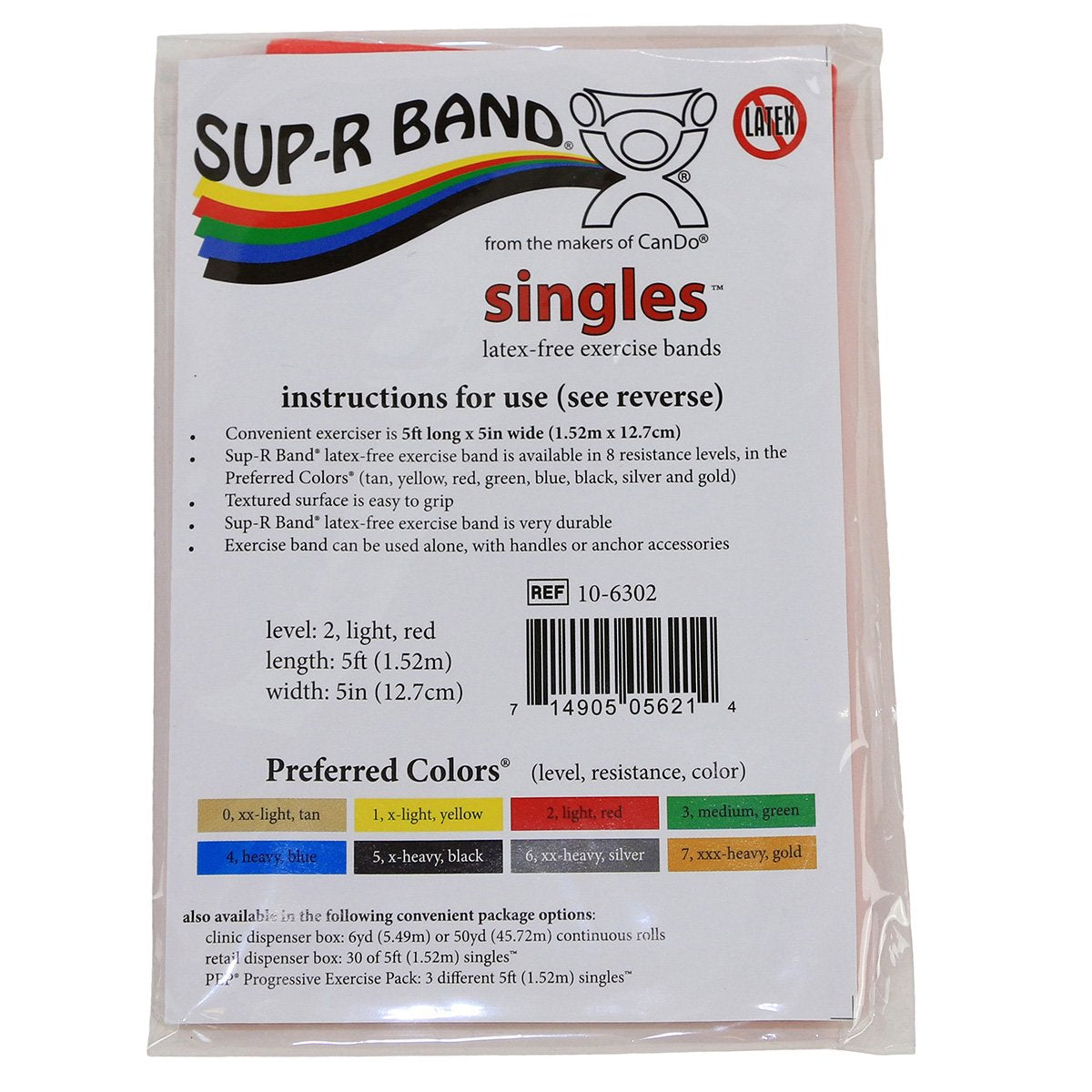 CanDo 10-6323 Sup-R Latex Free Exercise Band, 50yds Length, Green-Medium