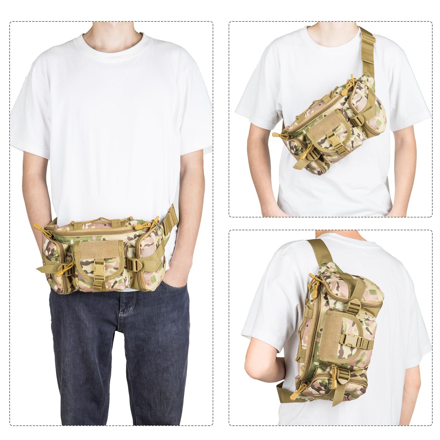 Shangyuan Hunting Waist Bag, Fanny Pack for Gear, Knife, Deer Call, Flashlight, Water Bottle, Wallet, Phone - Backpack Pouch for Dove Tree Short Mobile Trip, Gifts for Men