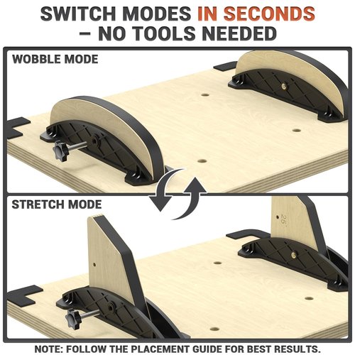 Sportneer 2-in-1 Balance Board – Adjustable Wobble & Slant Board for Core Strength, Stretching, Rehab, Standing Desk, Home Gym Workout