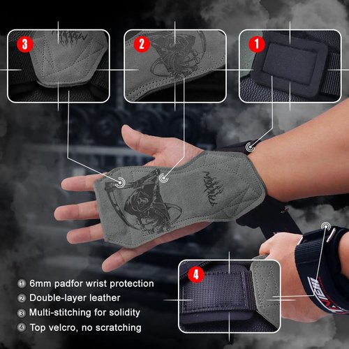 TAVIEW Wrist Straps for Weightlifting for Maximum Grip Support - Lifting Deadlift Strap & Weight Lifting Grips Gloves for Working Out Pull Up Deadlifting & Shrugs