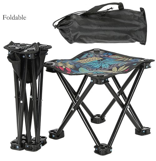 YIKANGHENG Outdoor Campin Stool with Storage Bag, 12.6 Inch x 12.6 Inch x 13.3 Inch Foldable Stool for Fishing, Camping and Outdoor Patry (Big)