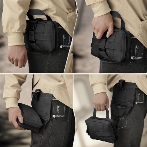 YUNCAIMAOYI Tactical Molle First Aid Pouch for Duty Belt, Vest IFAK Rip-away EMT First Aid Pouches Tactical Molle Medical Kit Pouch for Travel, Hiking, Hunting Black