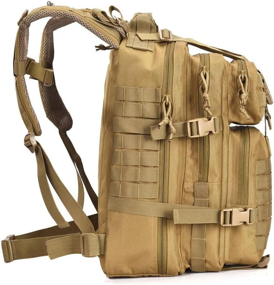 REEBOW GEAR Military Tactical Backpack for Men Large 34L Army 3 Day Assault Pack Molle Bag Backpacks (34L, Black)