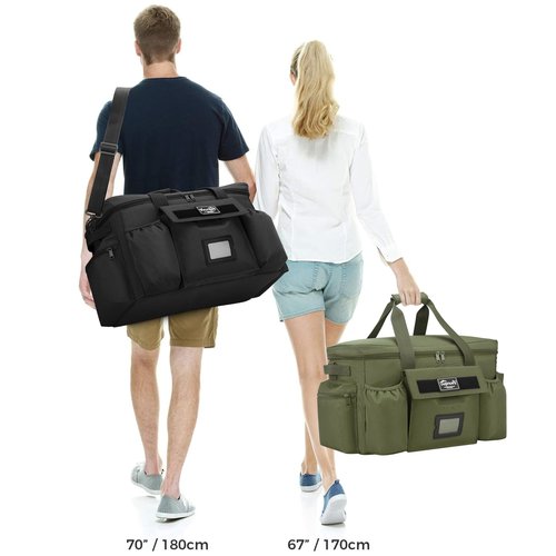 YOUNGOA 30L Large Soft Sided Cooler Bag, Insulated Collapsible Coolers for Travel, Camping, Beach, Grocery, 48-Can, Leakproof, Black
