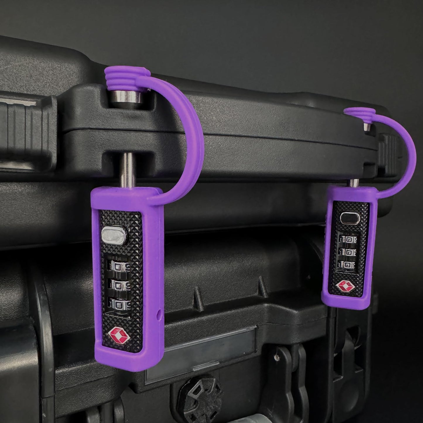 TSA Approved Locks for Gun Case, Combo Lock Traveling Hand Gun Carrying Case Lock, Hard Pistol Cases Padlocks, Tactical Cut-Resistant Heavy Duty TSA Travel Locks-Purple