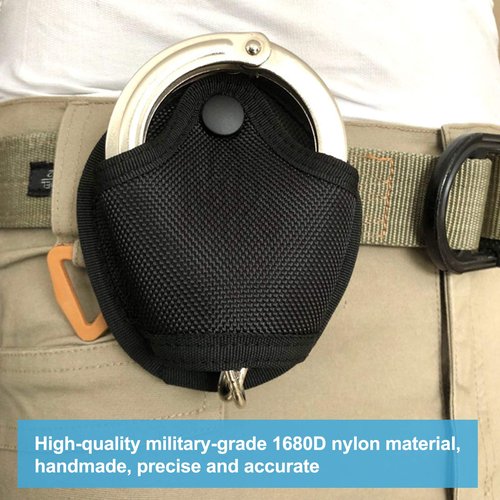 2 Pcs Handcuff Holster, Law Enforcement Cuff Holder Hand Cuff Pouch, Handcuff Case Fit Asp Handcuff, Hinged Handcuff, Chain Handcuff, Compatible MOLLE/Various Work Belts (Open Top)