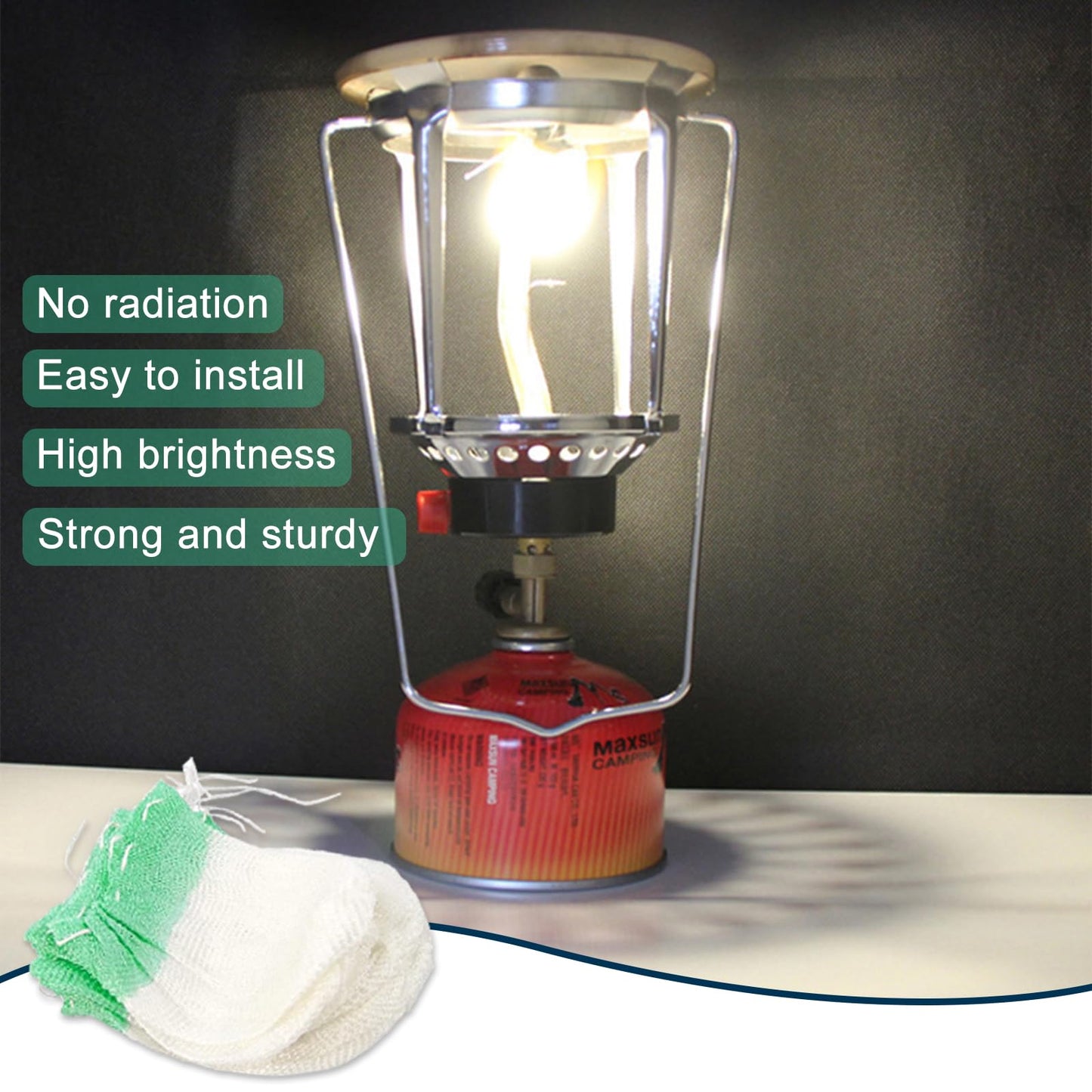 20Pcs Lantern Mantles Propane Lantern Mantles, Soft Light Propane Lampshades for Outdoor Camping Lights gas lantern kerosene lantern Mantles U-Shaped Gas Shade Propane Lantern for Camping.