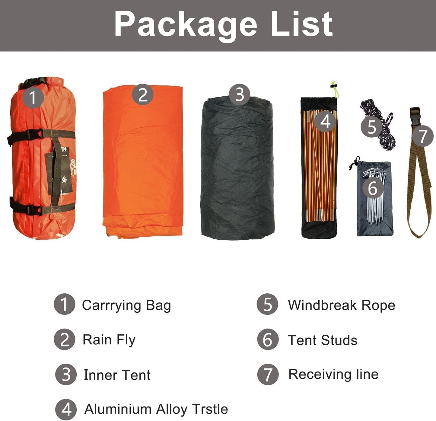 3-4 Season 2 3 Person Lightweight Backpacking Tent Windproof Camping Tent Awning Family Tent Two Doors Double Layer with Aluminum rods for Outdoor Camping Family Beach Hunting Hiking Travel