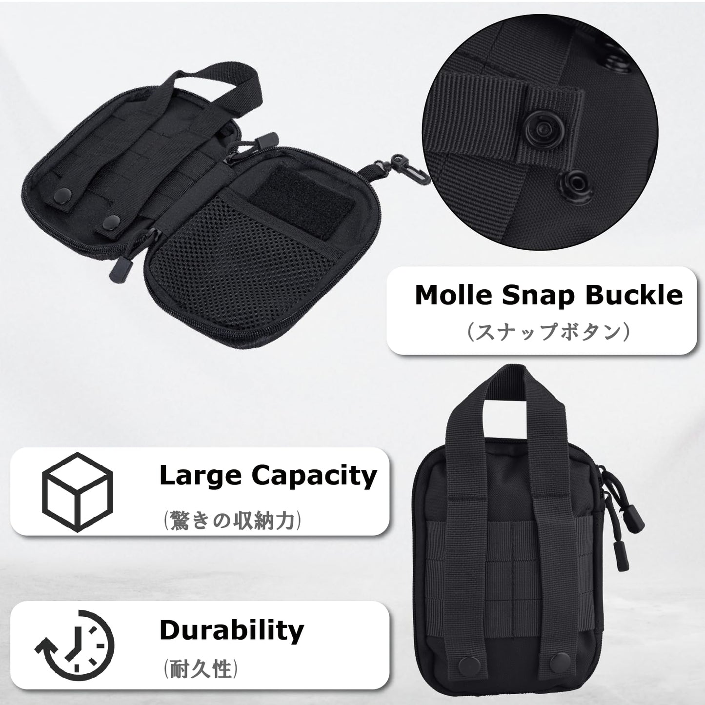 YAPJEB Molle EDC Organizer Pouch - Small Tool Storage Case Nylon Tactical Utility Pouch for Phone, Electronic Accessories, IFAK First Aid Kits - Tactical Accessories Organizer Pocket