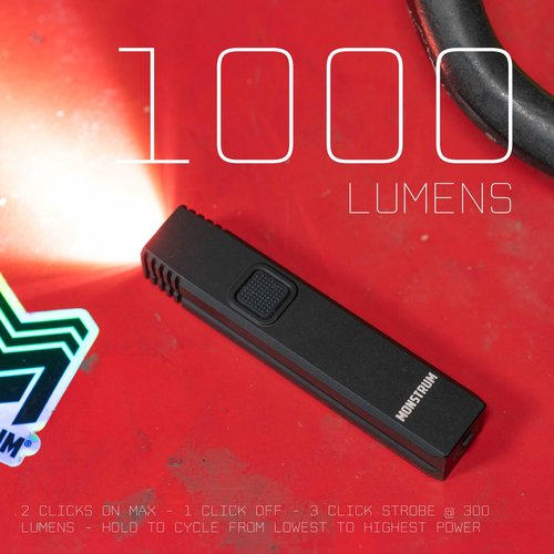 Monstrum Ember 1000 Lumens Low Profile Weapon Light | USB-C Rechargeable | Includes Remote Pressure Switch and Cable Clips | Black | Compatible with M-LOK