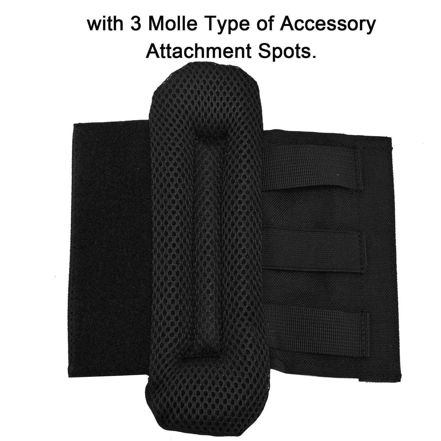 2 Pack Detachable Vest Shoulder Strap Pads Fit 2'' (Maximum 2.5'') Sling Bags Guitars Backpack Messenger Bag Shoulder Straps Comfort Soft Cushion Strap Pads for FCPC JPC Vests (Black)